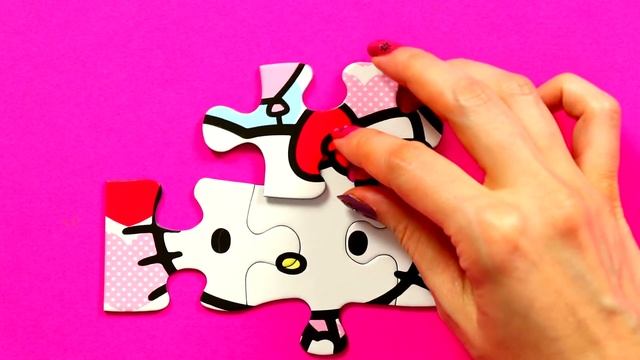 HELLO KITTY Puzzle Game JIGSAW Puzzles ㋡ Rompecabezas Learning Toys Quebra-cabeças Yapboz