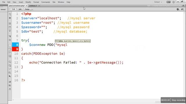 PDO Cnnection in PHP MYSQL смотреть онлайн