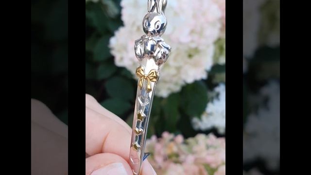 Тактильная серебряная ложка Do Do с позолотой "Зайка" смотреть онлайн