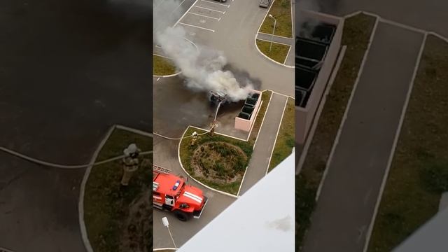 Загорелся автомобиль Тюмень, Антипино смотреть онлайн