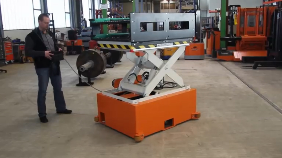  4-ходовая тележка с ножничным подъемным столом Genkinger (Германия) смотреть онлайн