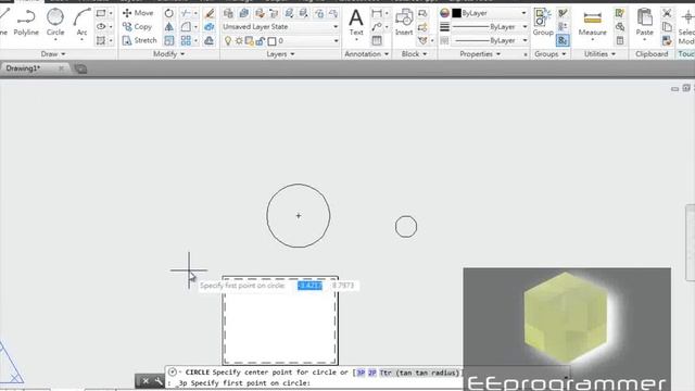 AutoCAD 2014 Tutorial: Circle command (5 ways of creating circles) смотреть онлайн