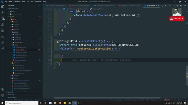 44. Using Ngrx Router Store in the Effects to get the posts data in Ngrx Angular Application. смотреть онлайн