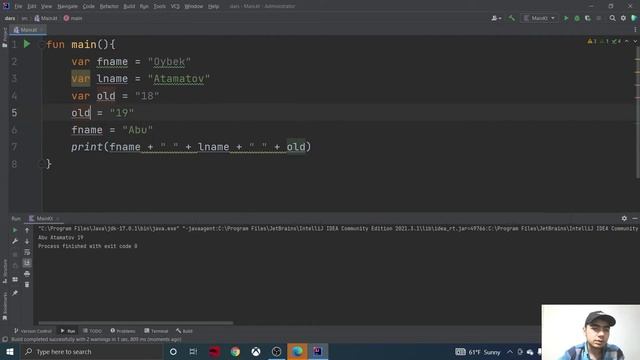 Kotlin Dasturlash tili | 4 dars Variables смотреть онлайн