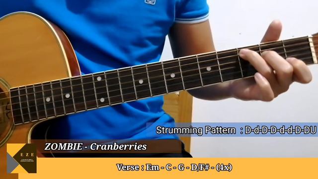 ZOMBIE - CRANBERRIES / Super Easy Chords Tutorial for Beginners 🤟🎸😎 смотреть онлайн