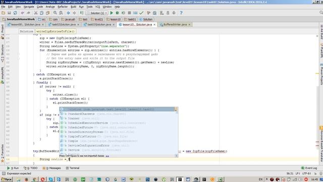 Решение JAVARUSH: level21 lesson10 task01 try with resources смотреть онлайн