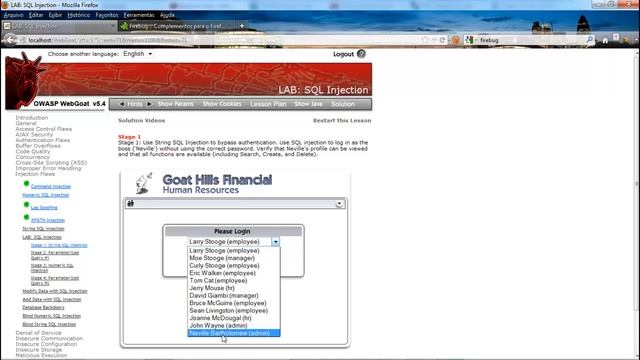 Stage 1 String SQL Injection смотреть онлайн