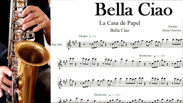 Bella Ciao - La Casa de Papel - Partitura - Sax Alto/Sheet Music смотреть онлайн