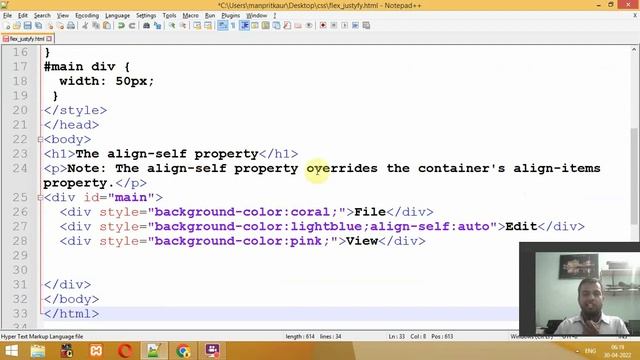 CSS Flex Box with Align Self Property in CSS in Hindi Urdu смотреть онлайн