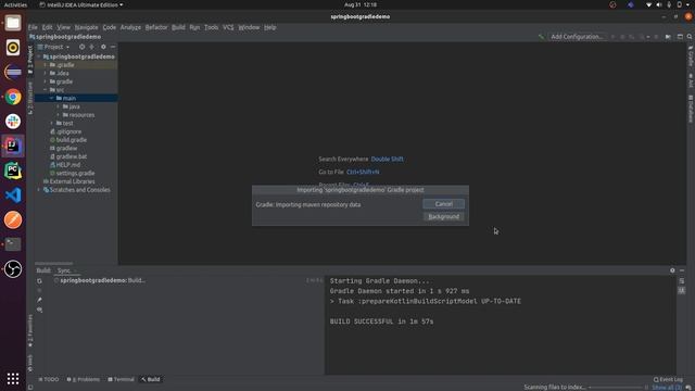 Spring Boot Project using Gradle | IntelliJ | Run using terminal Linux (ubuntu) CLI | Java смотреть онлайн
