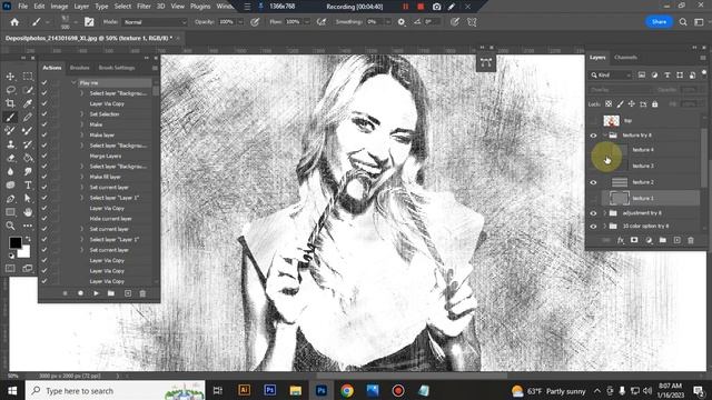 Pen Drawing Photoshop Action смотреть онлайн