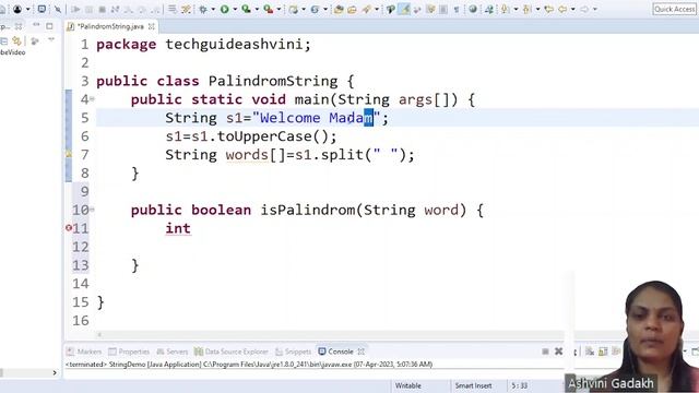 Java program to find palindrome words from string| free java placement course |By tech guide Ashvin смотреть онлайн