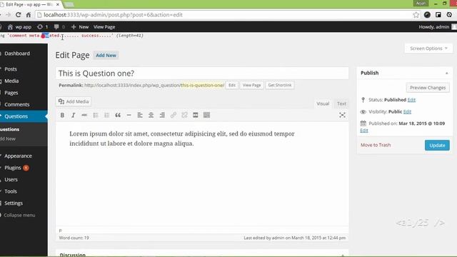wordpress development - update_comment_meta, question answer status смотреть онлайн