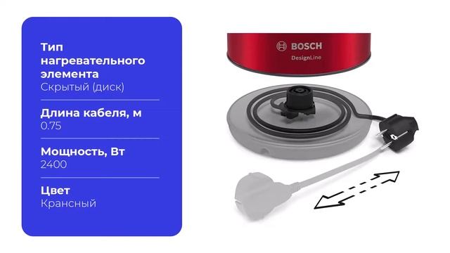 Электрический чайник BOSCH TWK3P424 (Характеристики, описание) смотреть онлайн