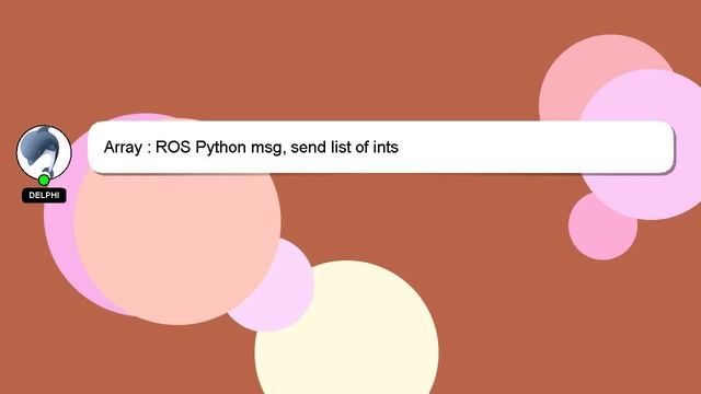 Array : ROS Python msg, send list of ints смотреть онлайн