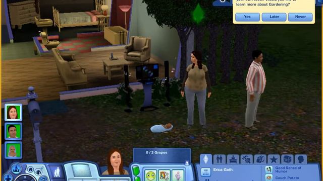 PC The Sims 3. Mother Erica Goth and Father Jazmino Goth having Baby and Children. Part 1 смотреть онлайн
