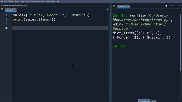 Items Method in Python смотреть онлайн