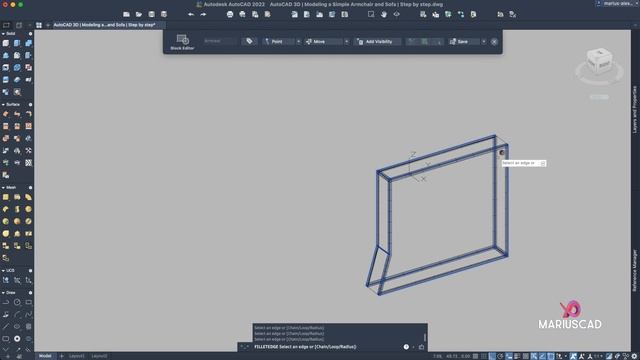 AutoCAD 3D | Modeling a Simple Armchair and Sofa | Step by step смотреть онлайн
