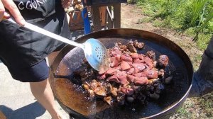 ЖАРЕНЫЕ БАРАНЬИ ПОТРОХА.ДЖИЗ-БЫЗ НА САДЖЕ