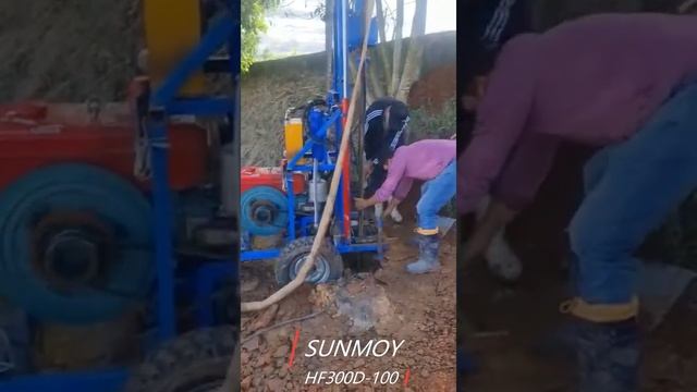 SUNMOY HF300D 25HP diesel engine Double hydraulic cylinder water drilling machine смотреть онлайн