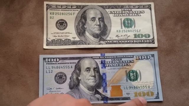 Comparing The New $100 US Dollar (Oct 2013) With The Old $100 Bill.