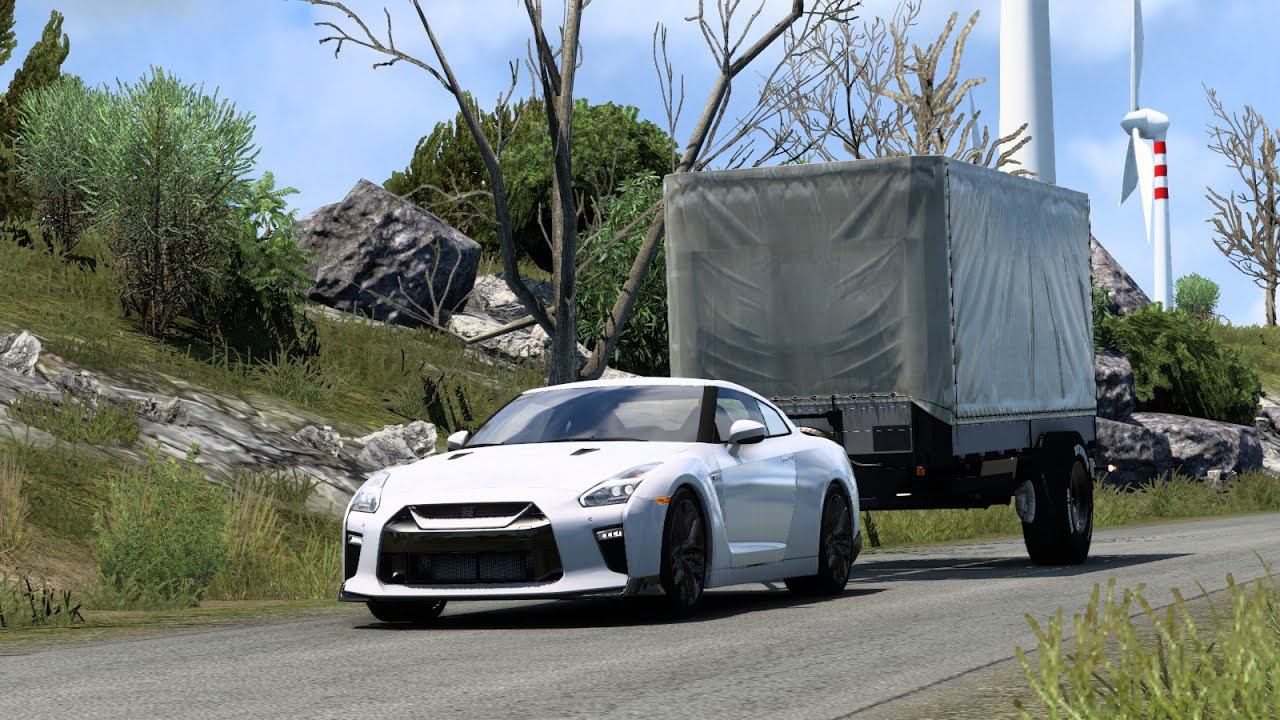 [ETS 2] Nissan GTR Full Throttle across Neapoli and Tarantо смотреть онлайн