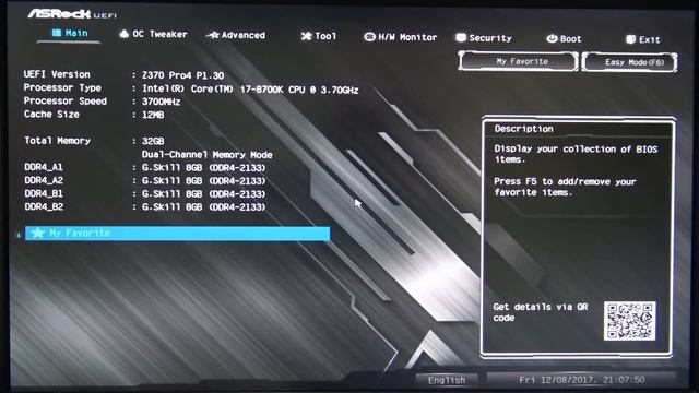 ASRock Z370 Pro4 BIOS 1.50 Update
