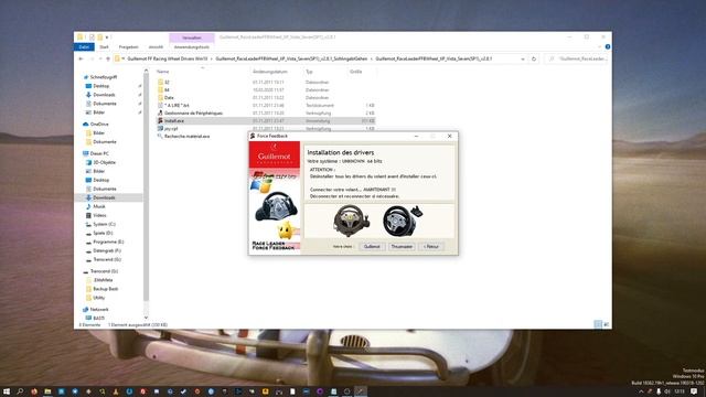 Thrustmaster / Guillemot Force Feedback Racing Wheel with Windows 10 - Tutorial English смотреть онлайн