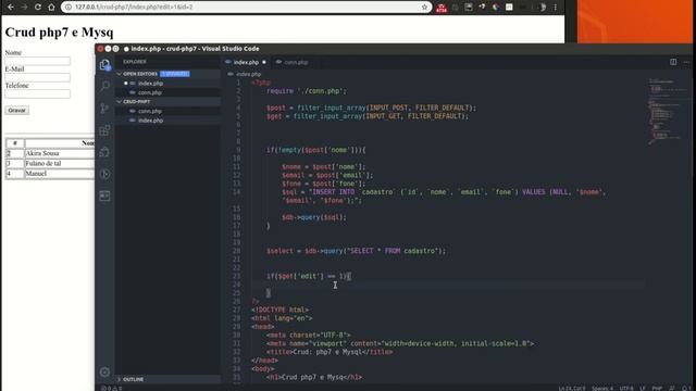 06 Crud php7 e Mysqli com VS Code смотреть онлайн