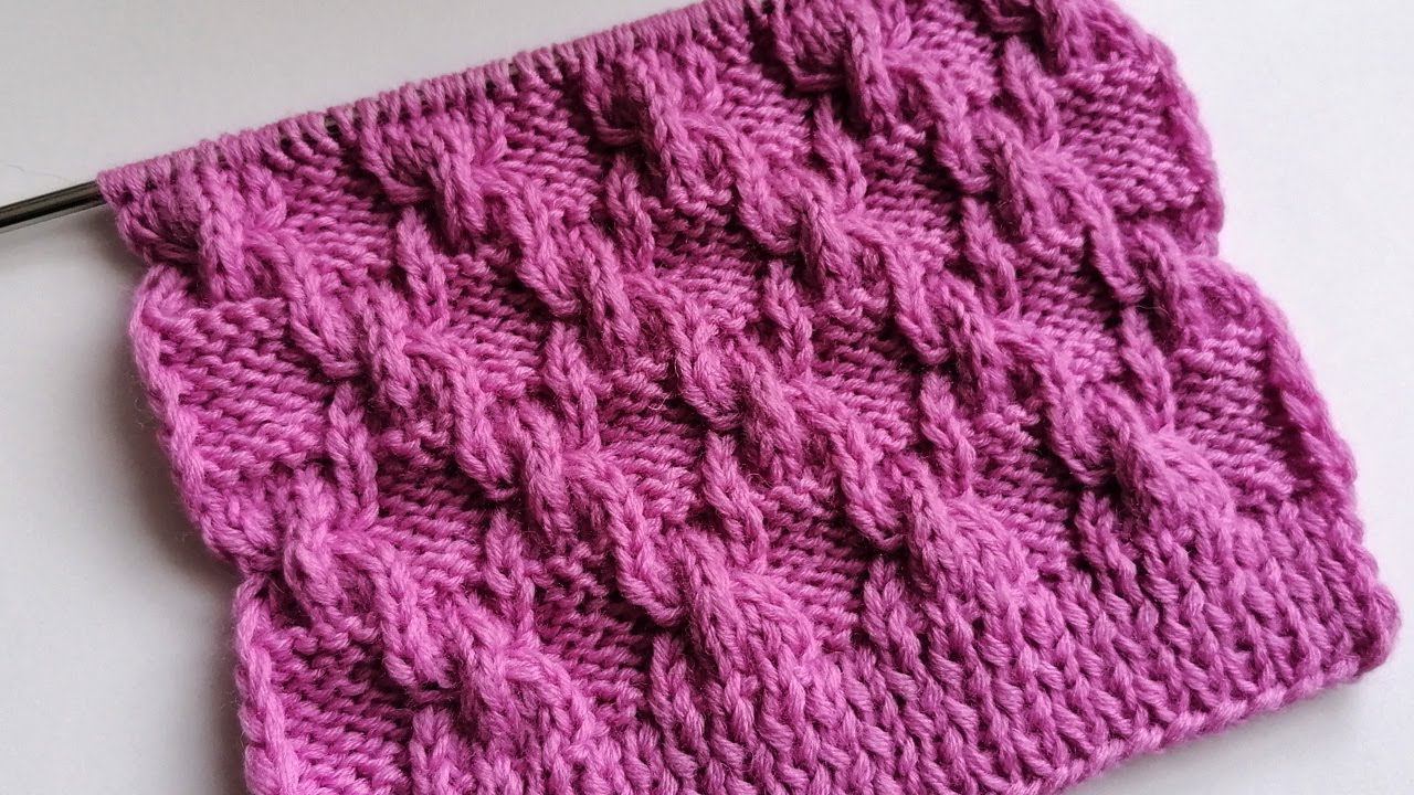 Красивый рельефный узор спицами для шапок, кардиганов, детских вязаных изделий и т.д.