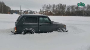 НИВА ПО СНЕГУ НА ЦЕПЯХ И БЕЗ