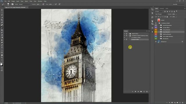 Architecture Sketch Photoshop Action Guide смотреть онлайн