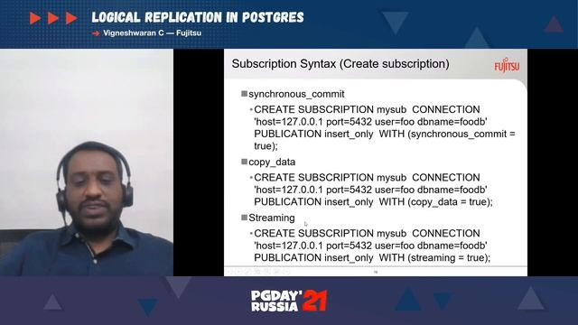 Logical Replication in Postgres / Vigneshwaran C (Fujitsu) смотреть онлайн
