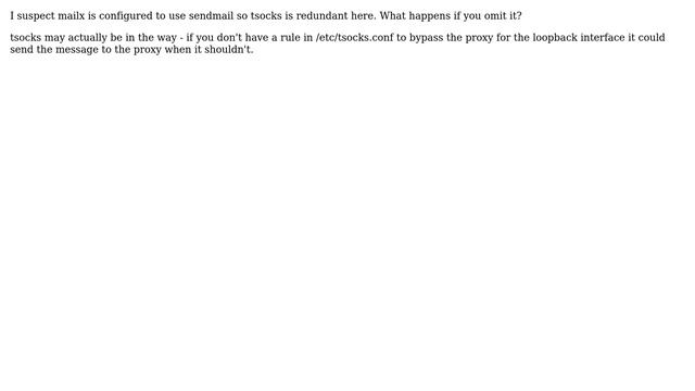 Unix & Linux: Tsocks with mail user agent mailx not working (2 Solutions!!) смотреть онлайн