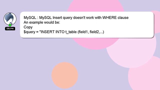 MySQL : MySQL Insert query doesn't work with WHERE clause смотреть онлайн