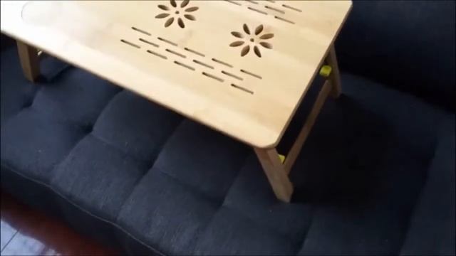 Столик для ноутбука, планшета и завтрака из бамбука складной с охлаждением 50х30х4,2 см смотреть онлайн