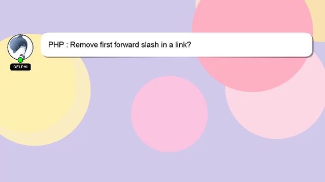 PHP : Remove first forward slash in a link? смотреть онлайн