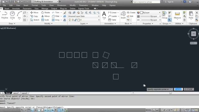 AutoCAD 2012 Beginner Master in 3D/2D #10 Mirror Letf right mouse select смотреть онлайн