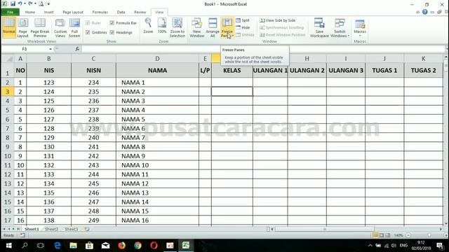 Cara Mengunci Posisi Kolom dan Baris смотреть онлайн