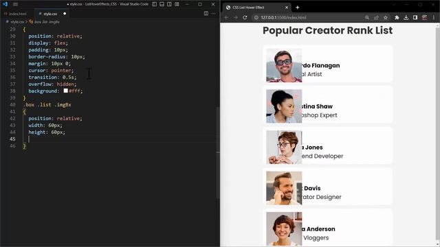 CSS Rank List UI Design with Hover Effect | Html CSS смотреть онлайн