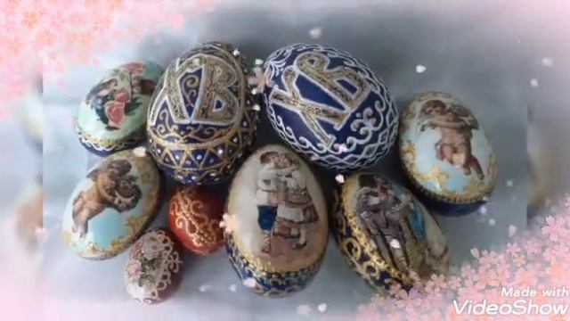 Пасхальные яйца в технике декупаж