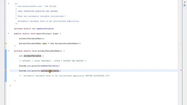 Local Variable Java смотреть онлайн