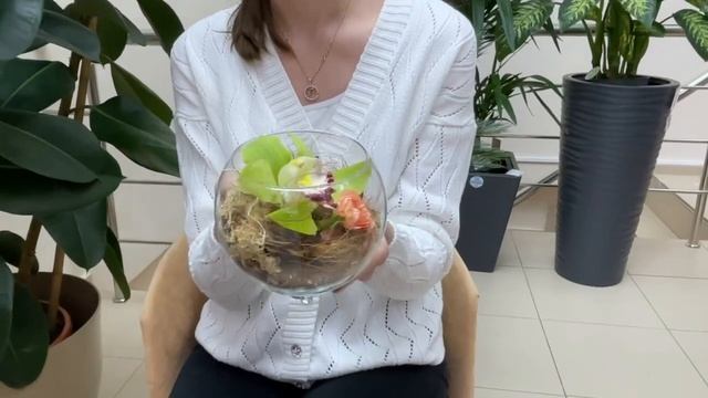 Пасхальная мини-композиция с зелёной орхидеей смотреть онлайн