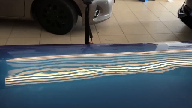 PDR on Ferrari , aluminium . Ремонт вмятины без покраски смотреть онлайн