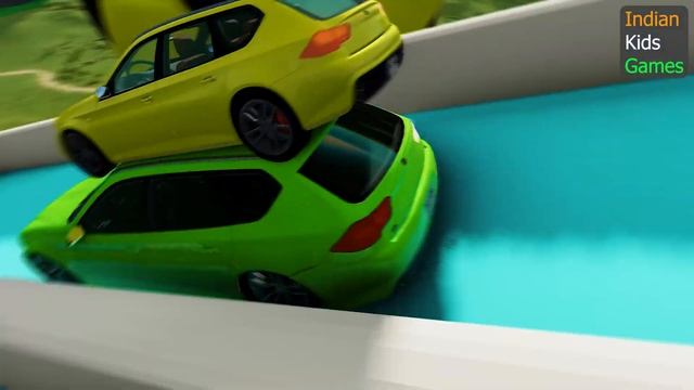 Big & Small Cars Portal with Water Slide Colors - Gaint & Small Car vs Train vs spider- BeamNG.Driv смотреть онлайн
