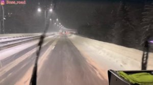 М11 перекрыта /ДТП/ Погрузчик не упал-спас экскаватор