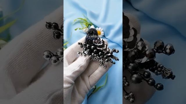 Black bird brooch / Gothic brooch / Bird jewelry / черная брошь / брошь птица / брошь своими руками смотреть онлайн