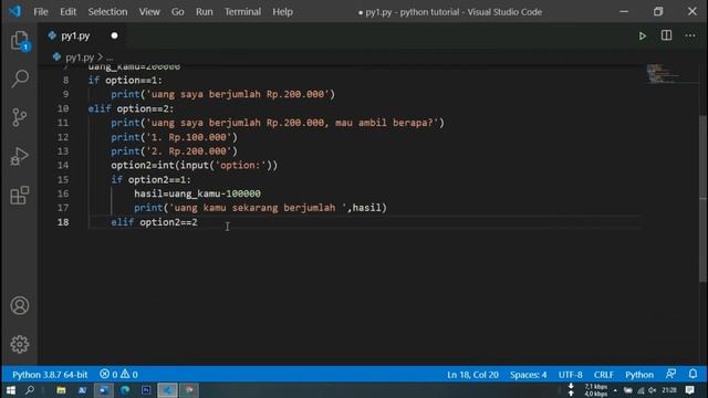 CARA BUAT PROGRAM ATM SEDERHANA MENGGUNAKAN PYTHON 2021|Mahir Ngoding смотреть онлайн