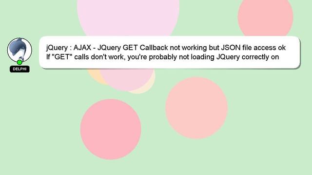 jQuery : AJAX - JQuery GET Callback not working but JSON file access ok смотреть онлайн