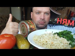 МУКБАНГ Роллтон с тушëнкой/ОБЖОР блины с мясом
